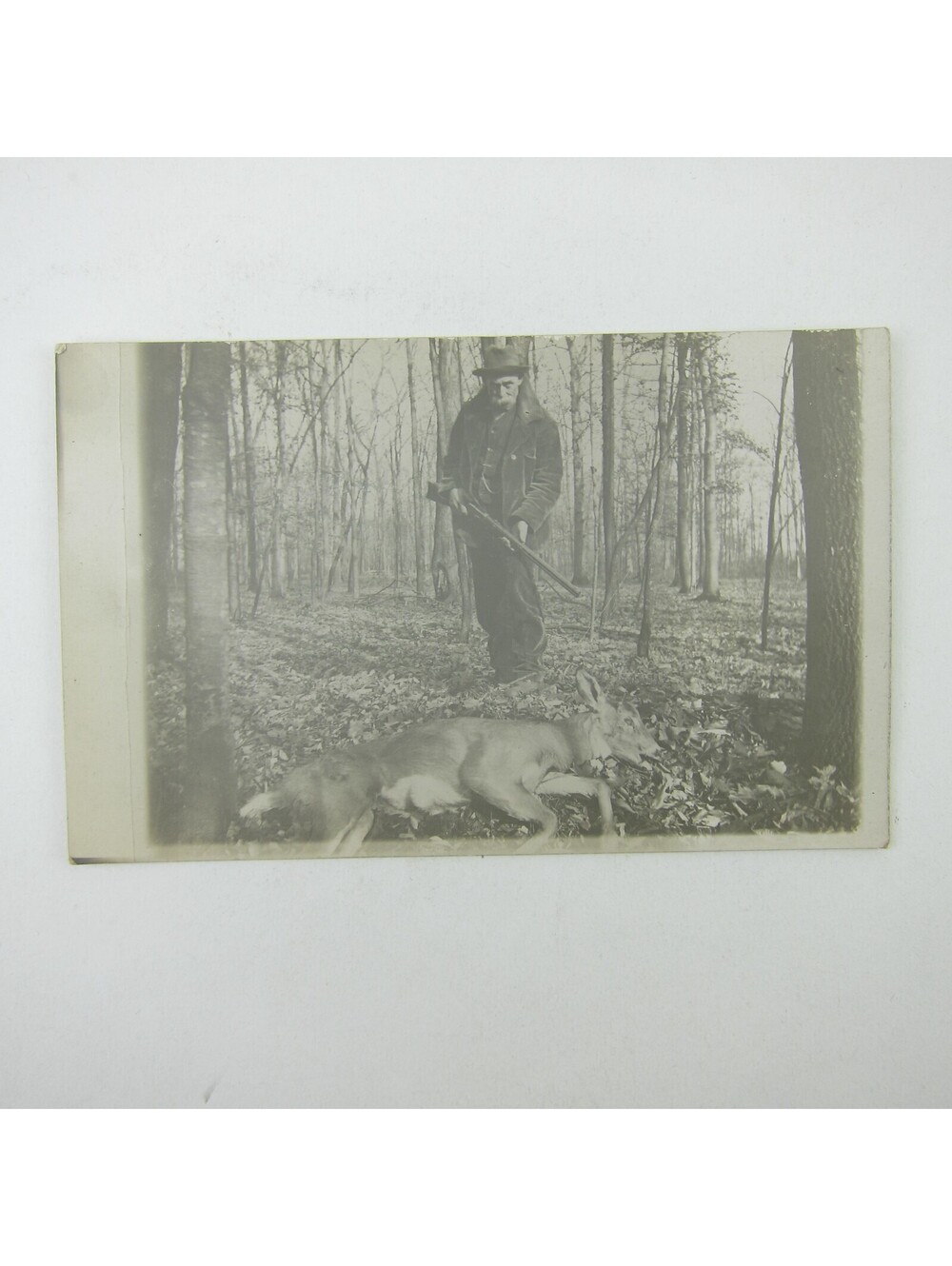 RPPC Photo Postcard Man Hunter Deer Charles E. Homan Hunting Ohio Antique 1910s